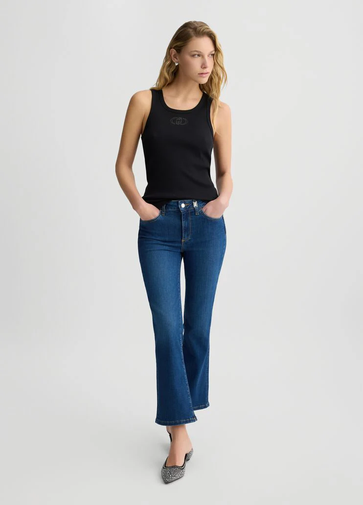 High-rise bootcut jeans