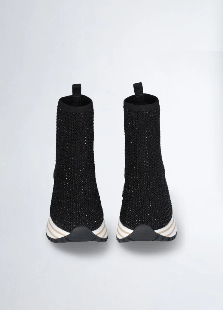 Sock sneakers with gemstones