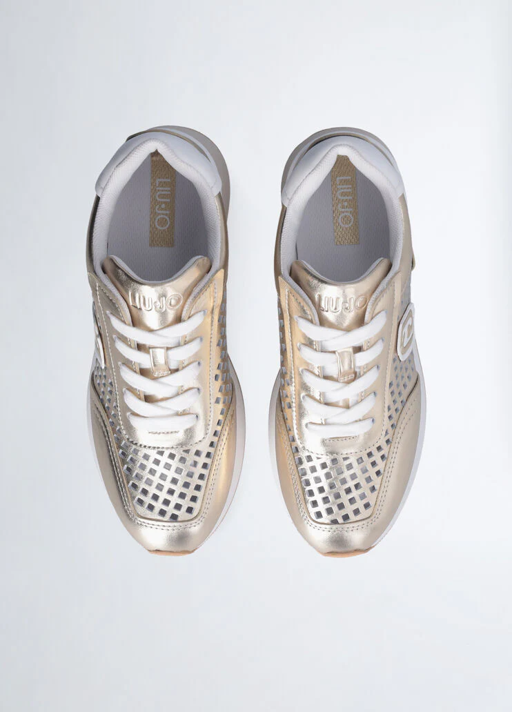 Perforated platform sneakers