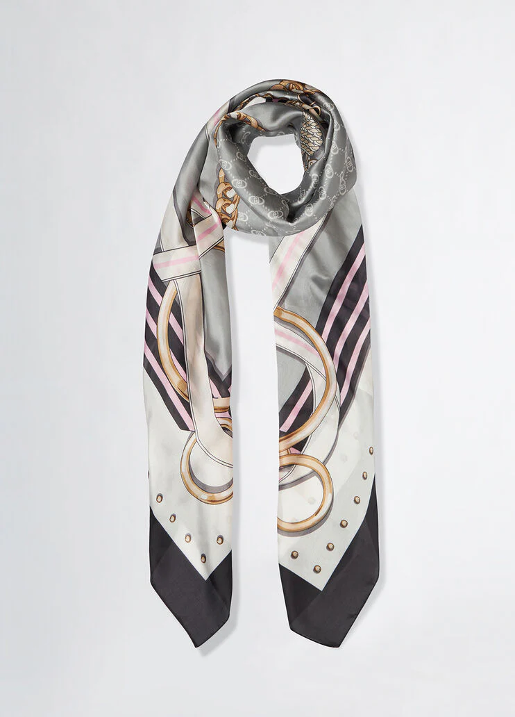 Casual black striped foulard