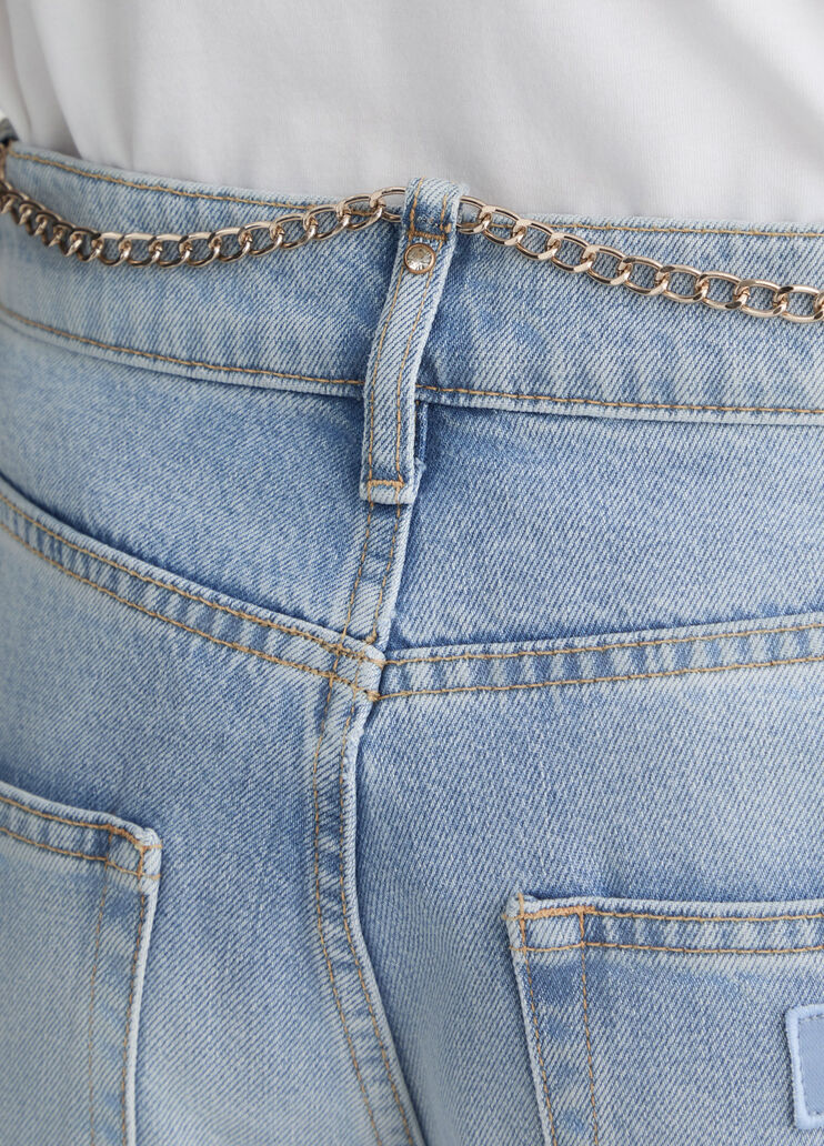 High-waisted straight-leg jeans