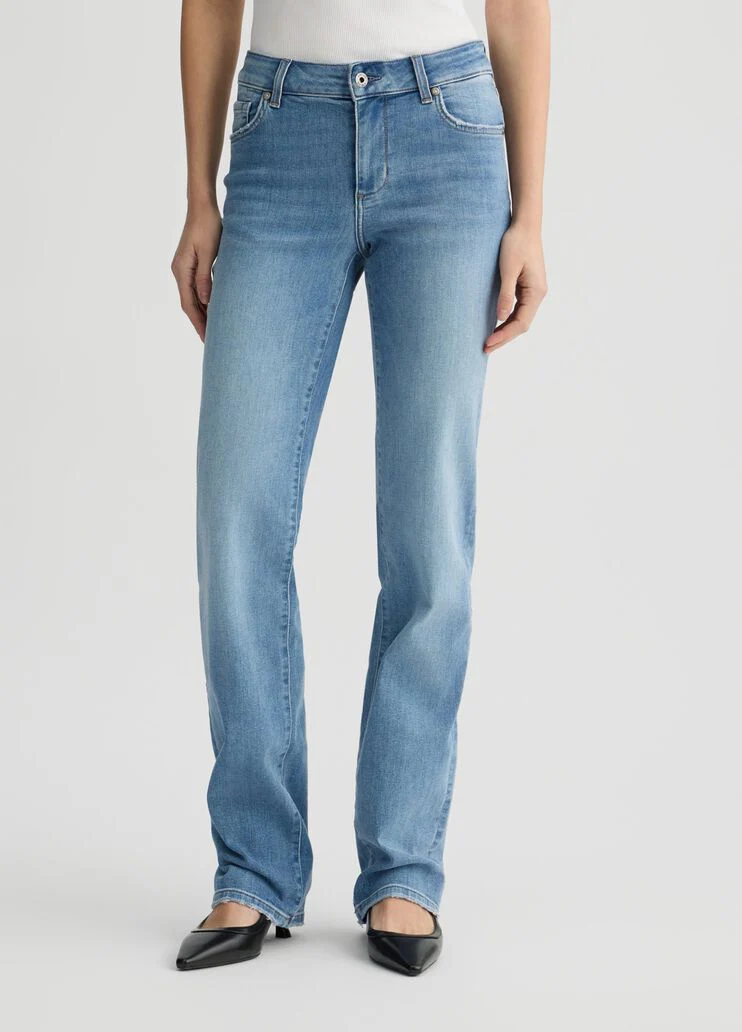 Low-rise straight-leg jeans
