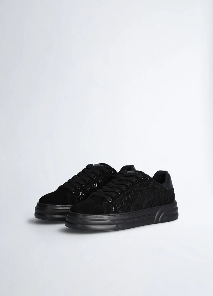Black monogram sneakers