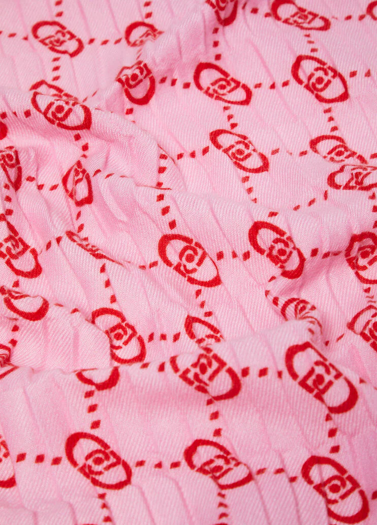 Pleated monogram foulard