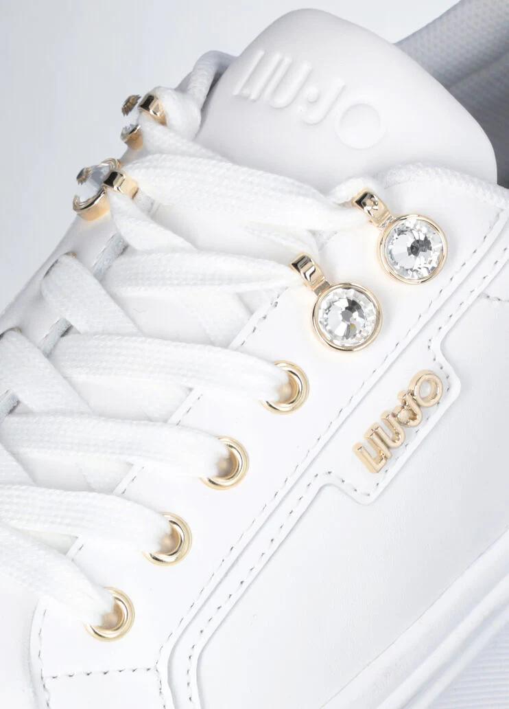 Platform sneakers with jewel stones