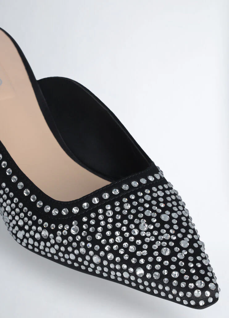Full rhinestone mules