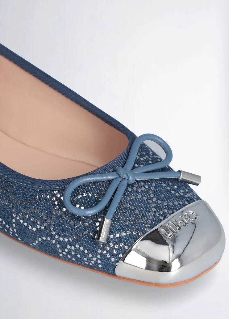 Denim ballet flats with sequins