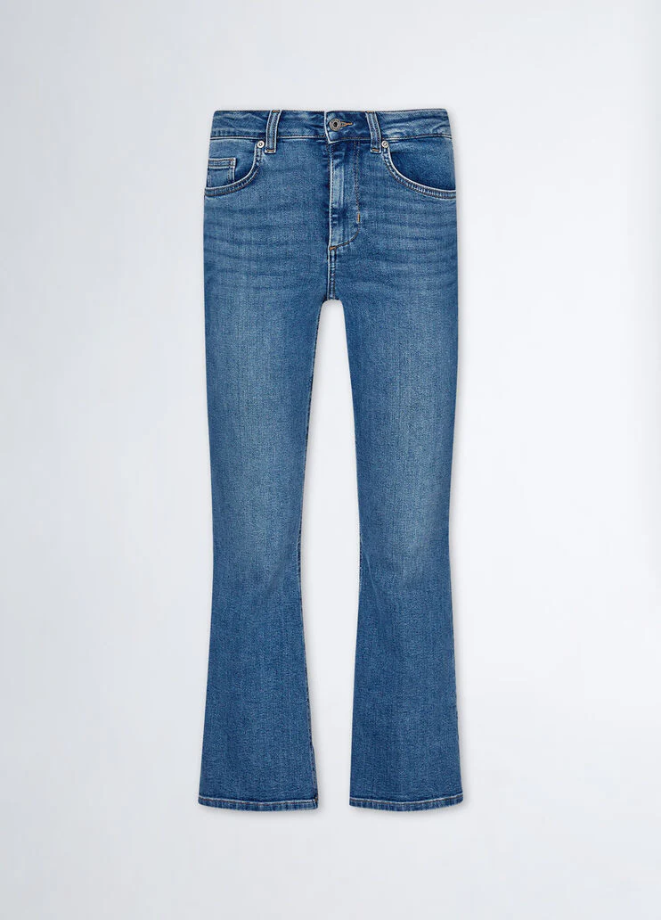 High-rise bootcut jeans