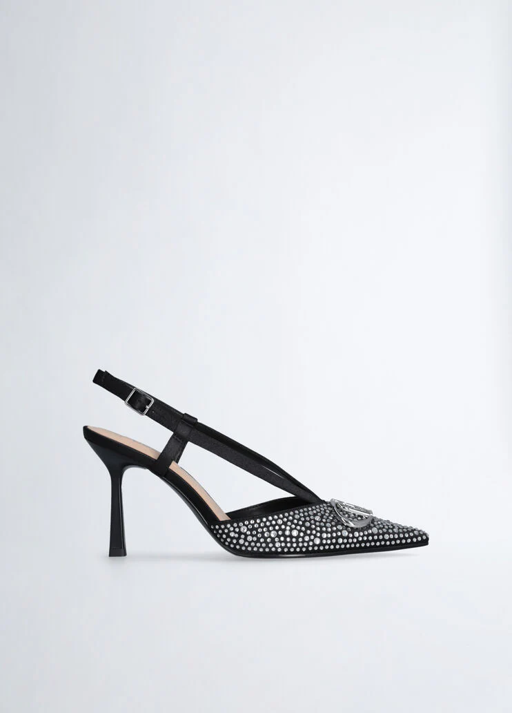 Full rhinestone slingbacks