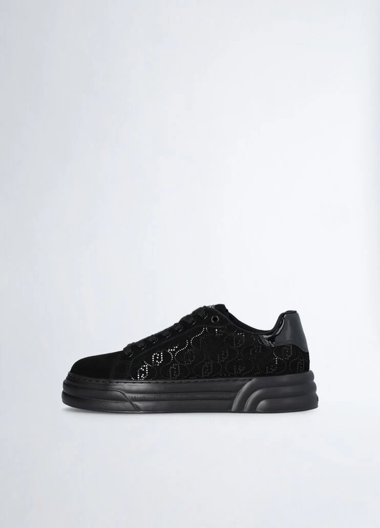 Black monogram sneakers