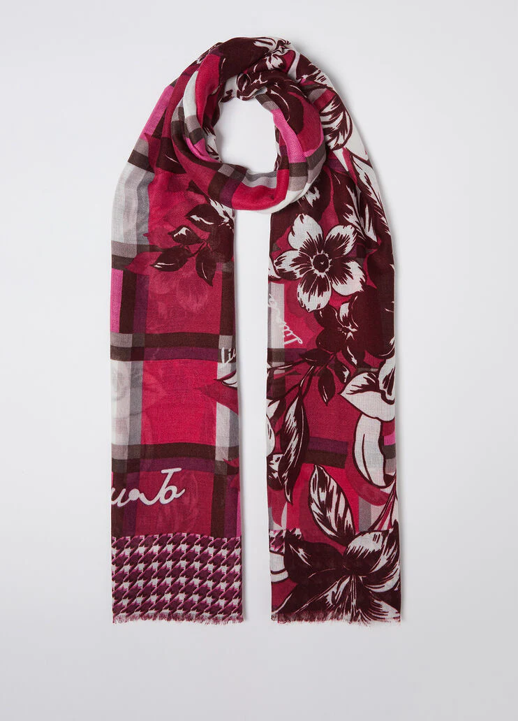Floral chequered stole
