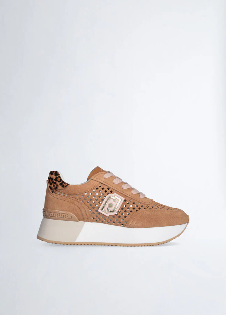Perforated platform sneakers