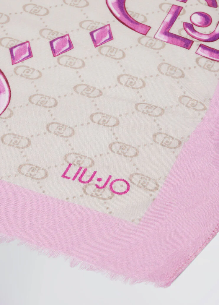 Pink stole with logo