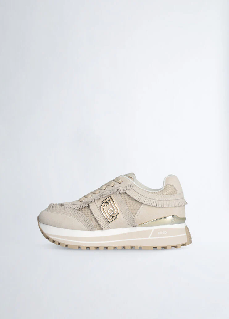 Platform sneakers with fringing