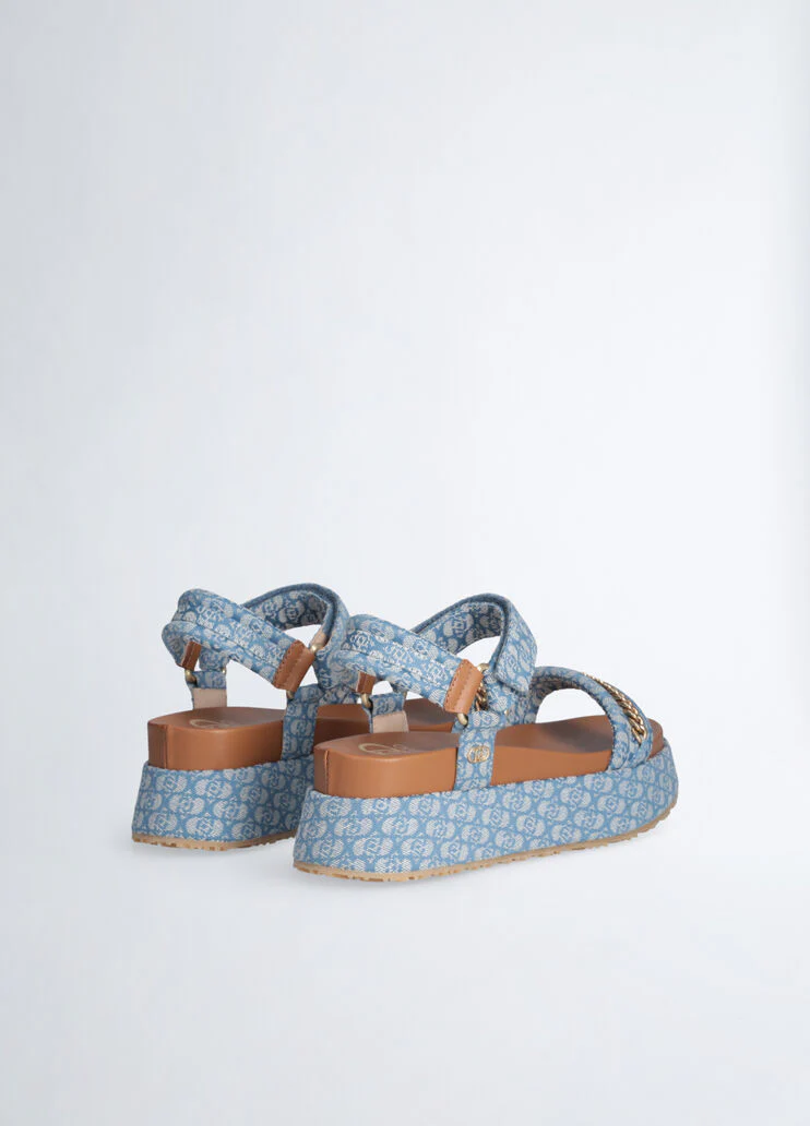 Monogram platform sandals