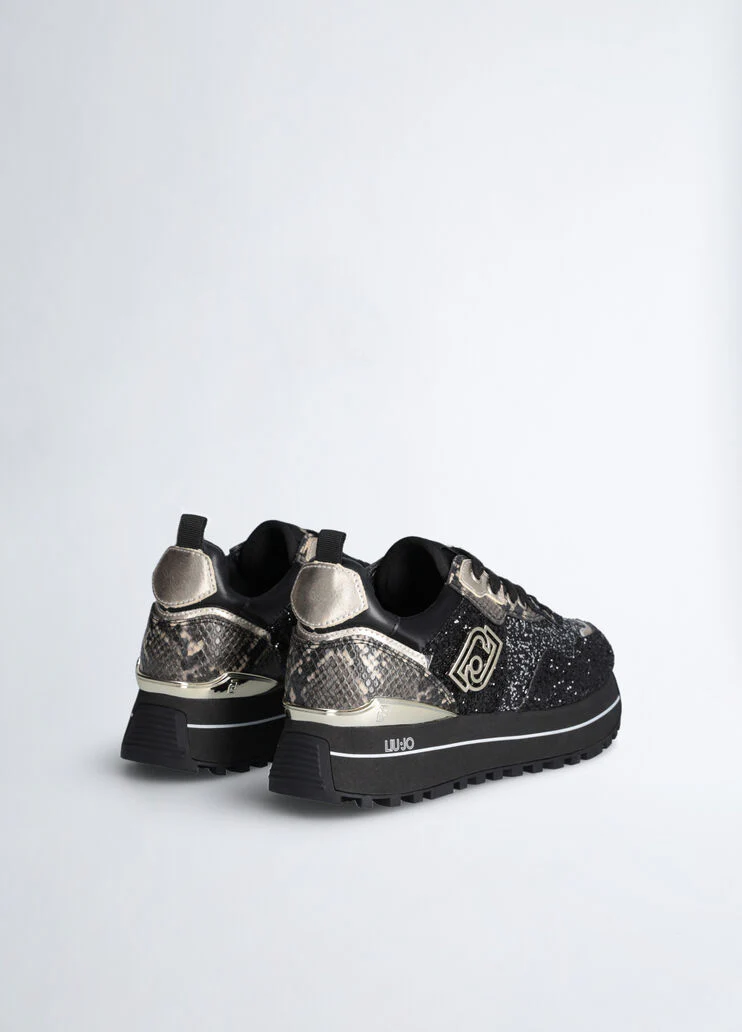 Platform sneakers with glitter