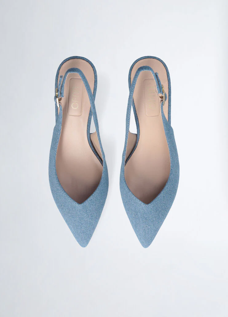 Denim slingbacks