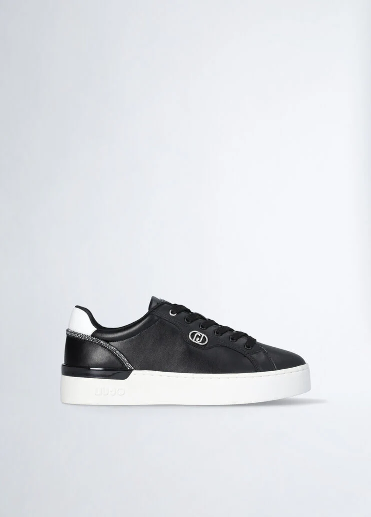 Black leather sneakers