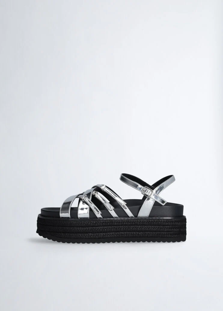 Mirrored platform sandals