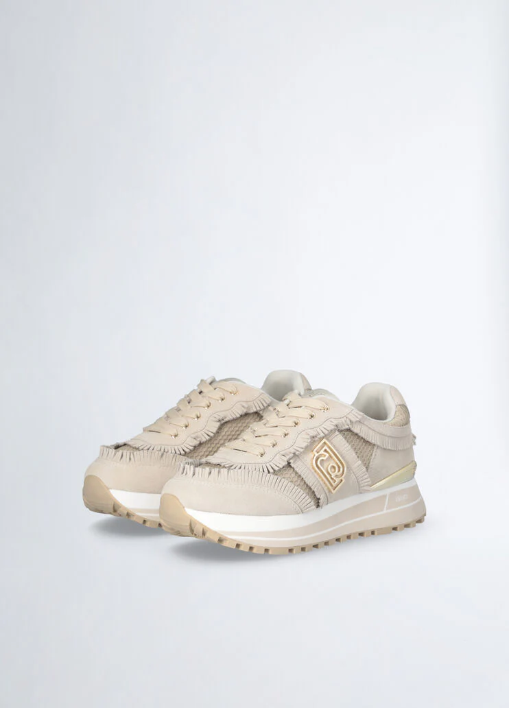 Platform sneakers with fringing