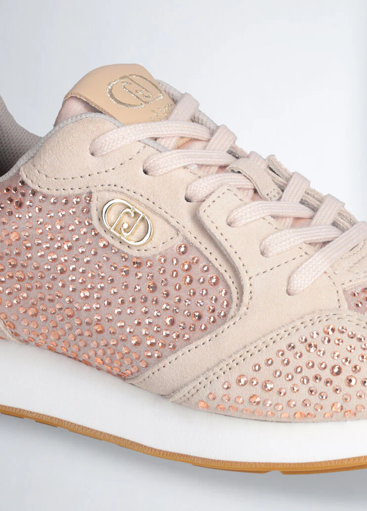 Sneakers with all-over rhinestones