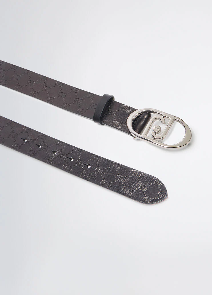 Glossy belt with logo
