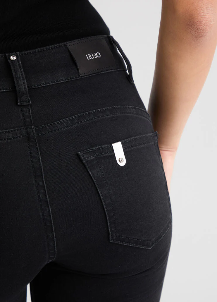 Black skinny jeans with slit