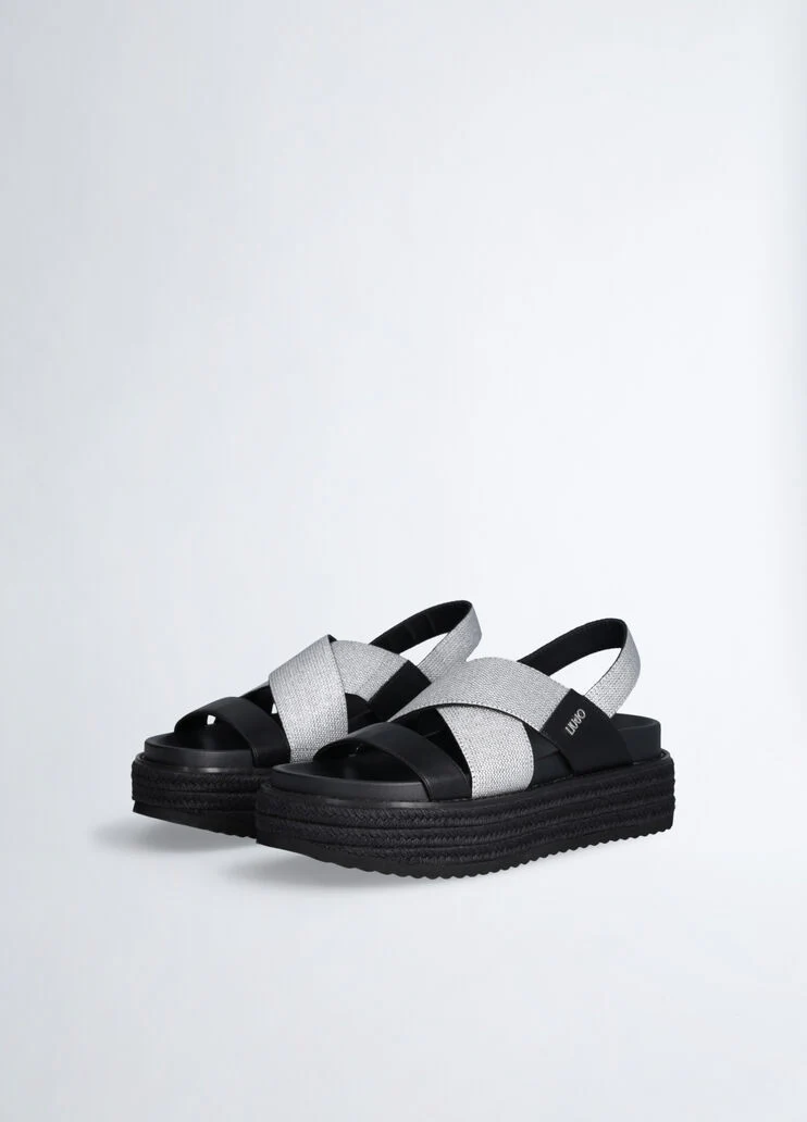 Woven platform sandals