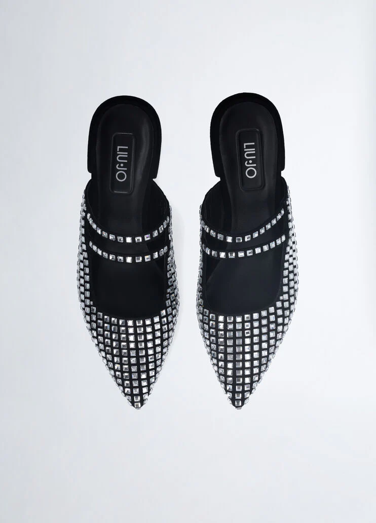 Full rhinestone mules