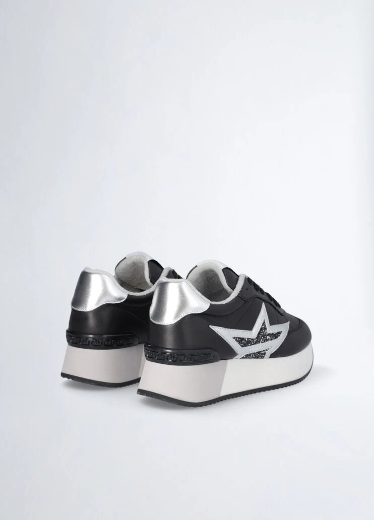 Black leather sneakers