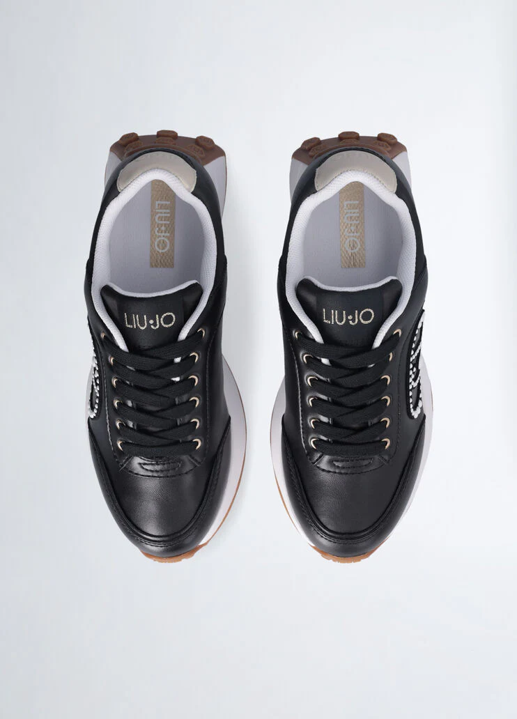 Black leather sneakers