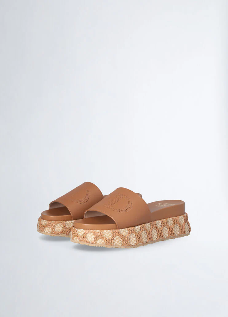 Raffia platform sandals