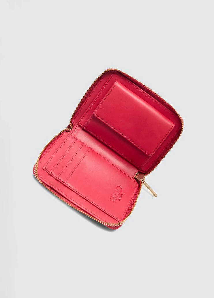 Tumbled zip-around purse