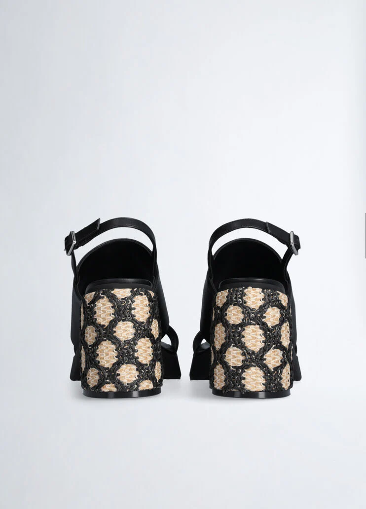 Raffia-heeled sandals