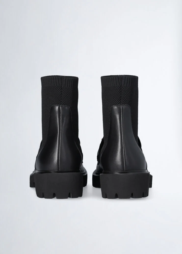 Leather loafer boots