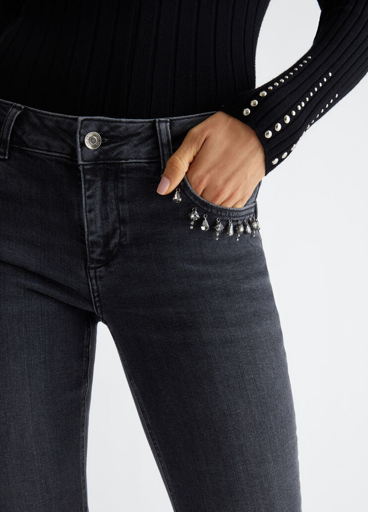 Bottom Up skinny jeans with gemstones