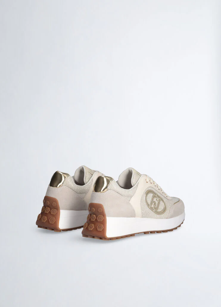 Beige lurex sneakers