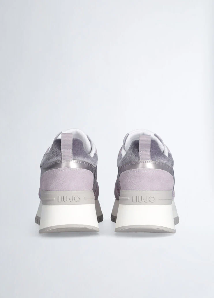 Platform sneakers with micro sequins