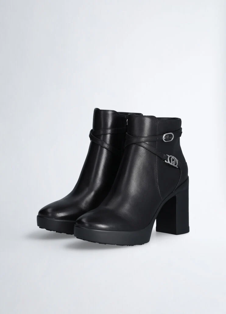 Black ankle boots in leather