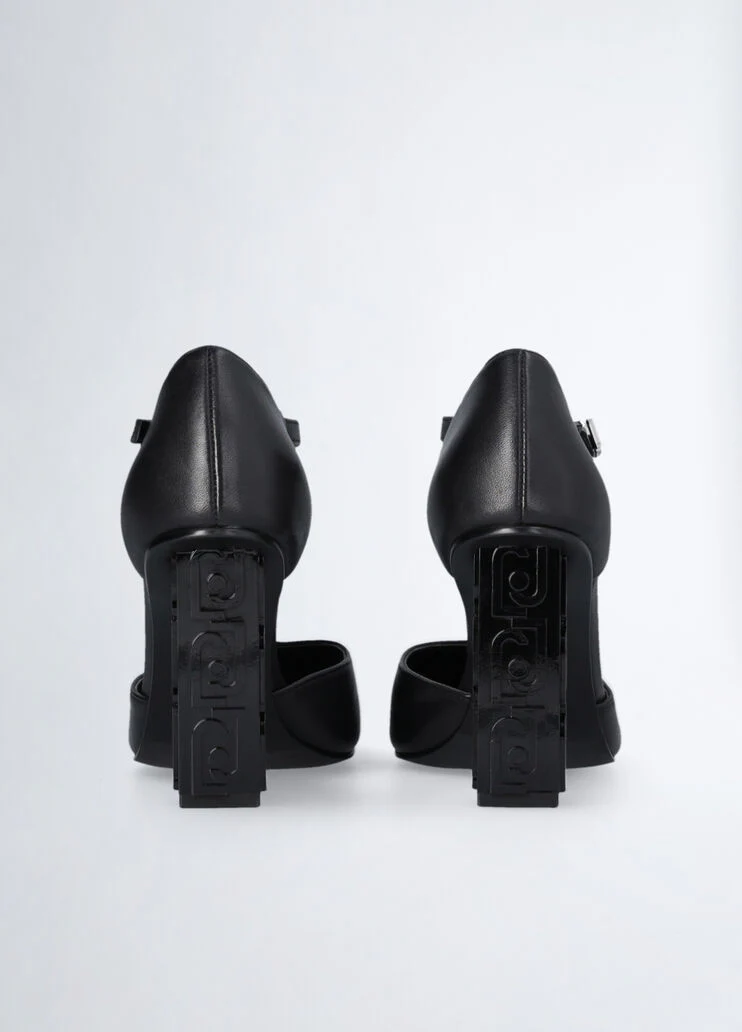 Two-piece court shoes in leather
