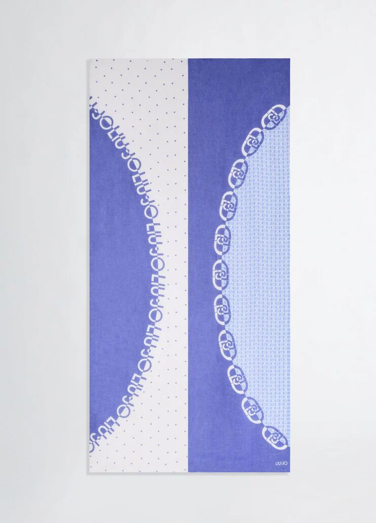 Blue color-block stole