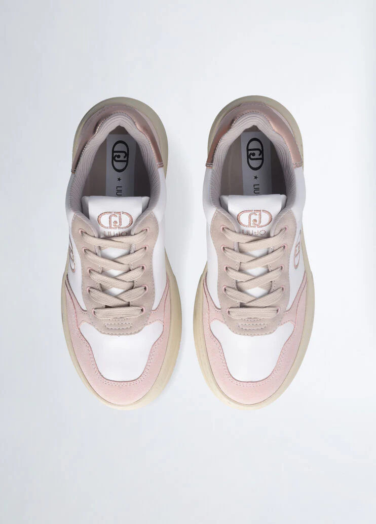 Suede and leather sneakers