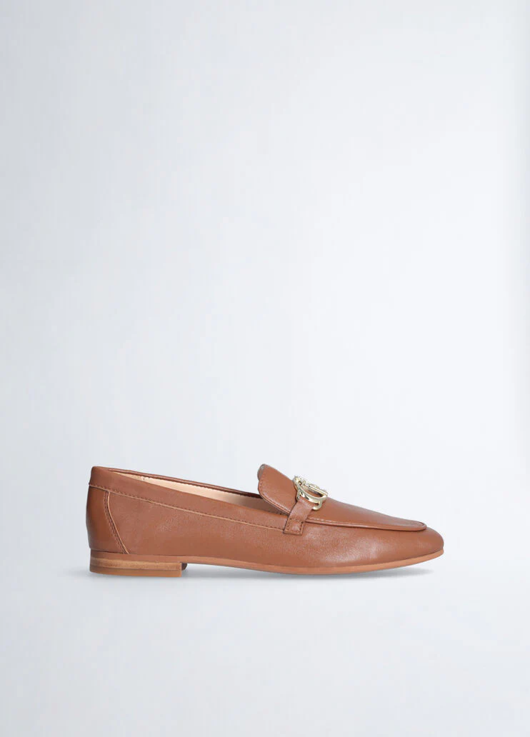 Brown soft nappa leather loafers