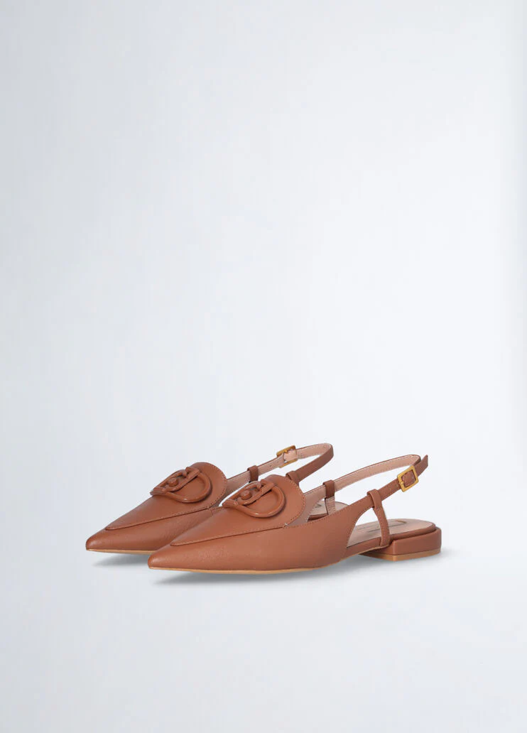 Brown slingback ballet flats