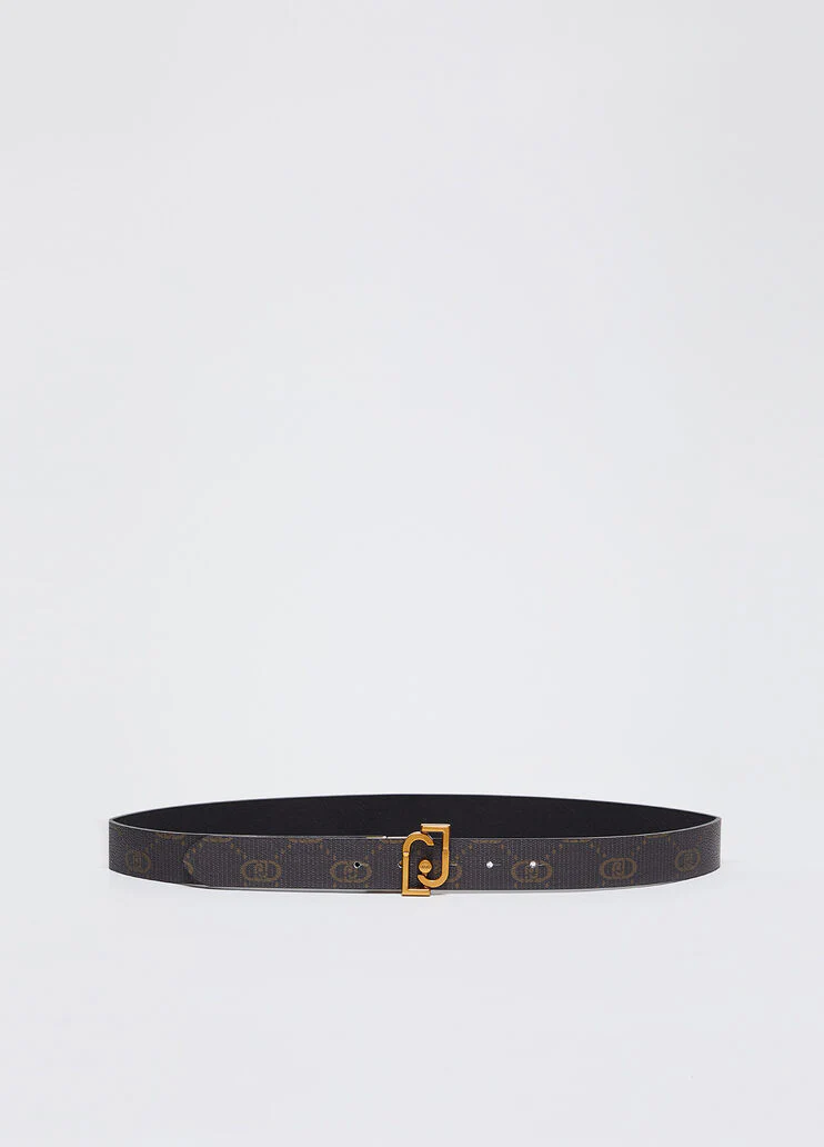 Reversible belt with logo buckle