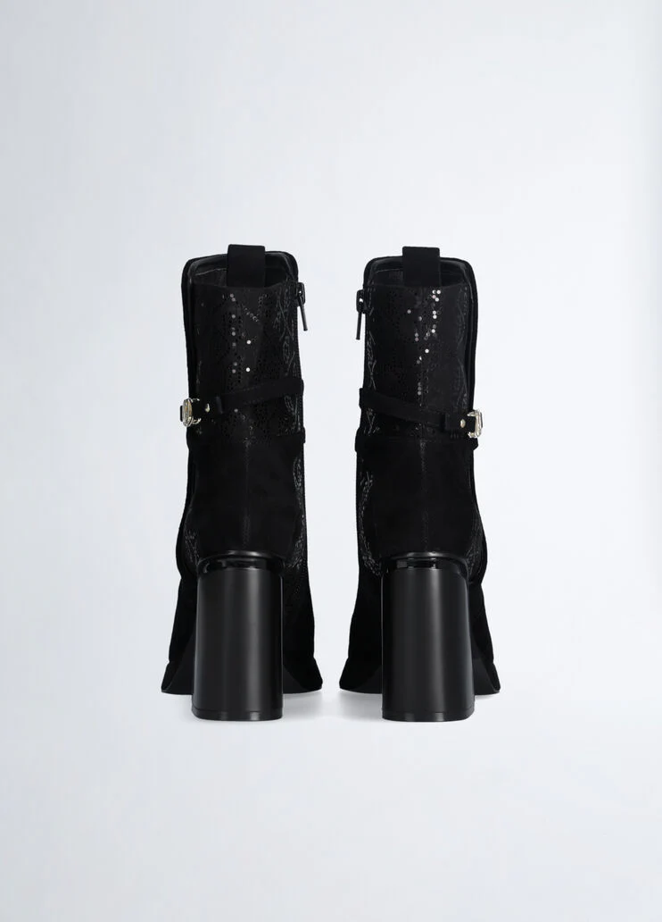 Black suede ankle boots