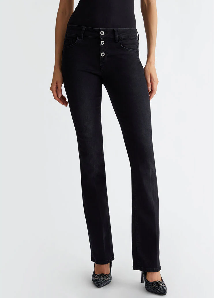 Bootcut jeans with buttons