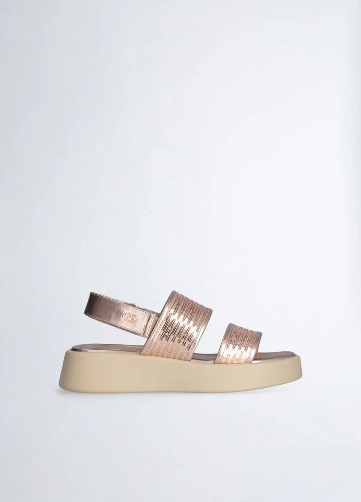 platform sandals with sequins