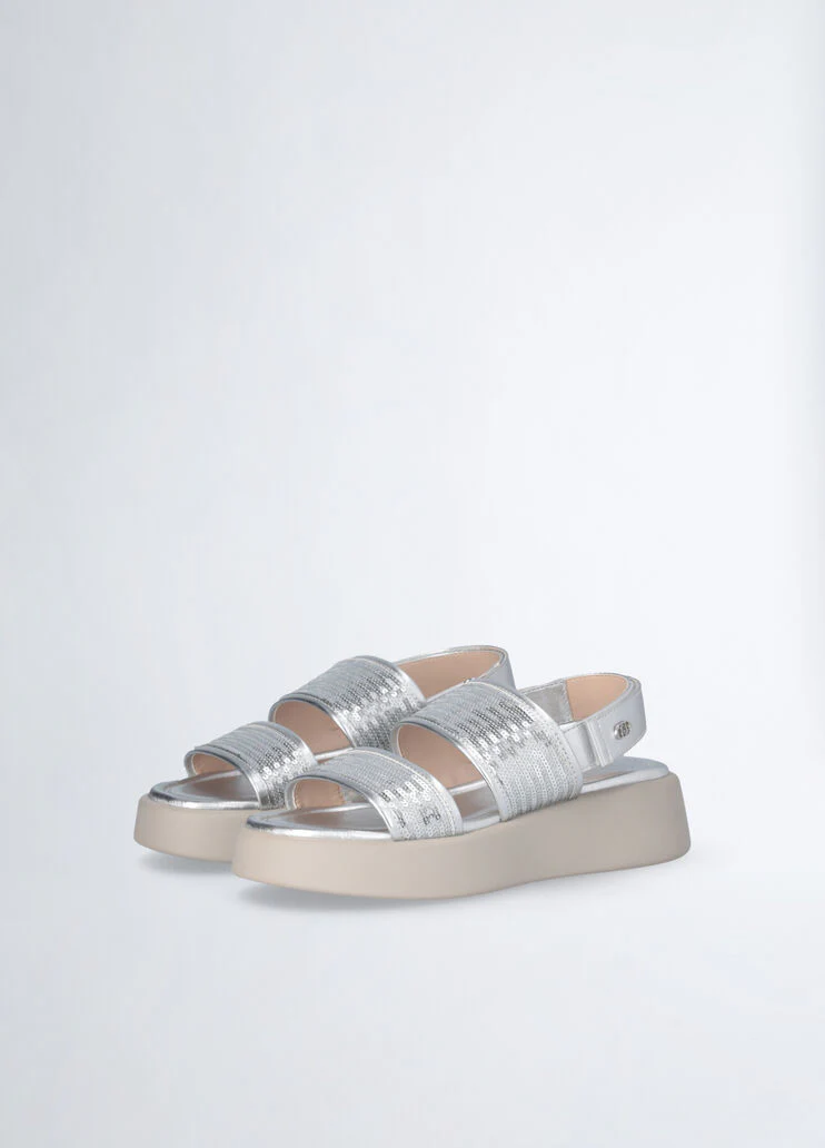 platform sandals with sequins