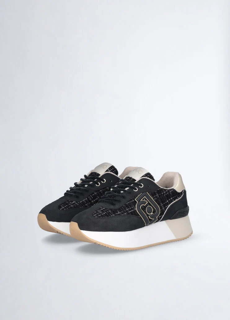 Black tweed sneakers